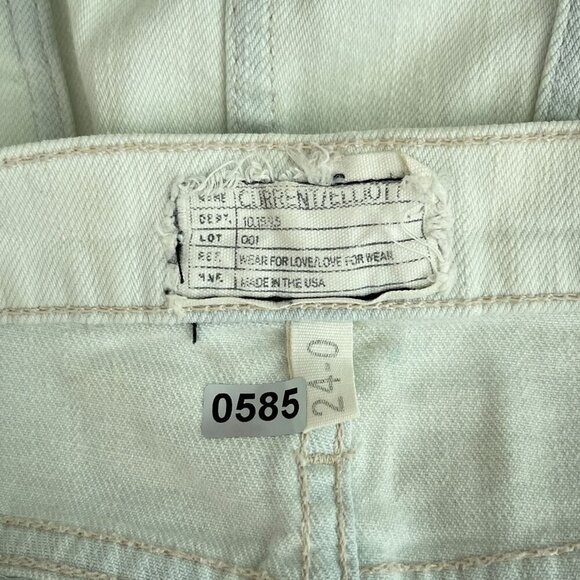 Current/Elliott The Pencil Midi Denim Skirt Slit Back Sen Bleached Women's 27 - Picture 3 of 10